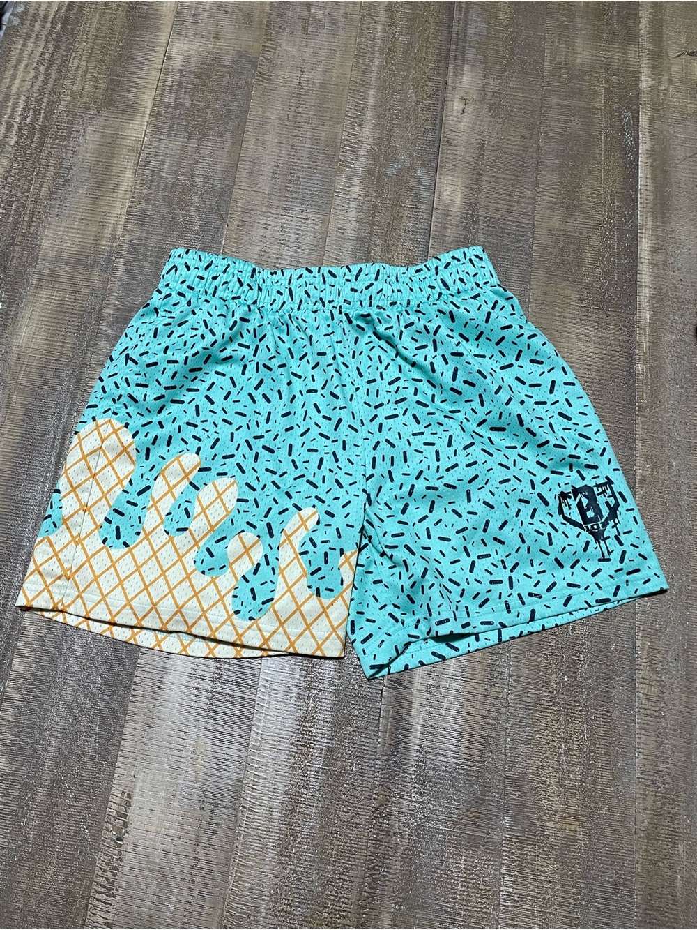 Baseball Lifestyle 101 Kids Ice Cream Cone Print Swim Shorts